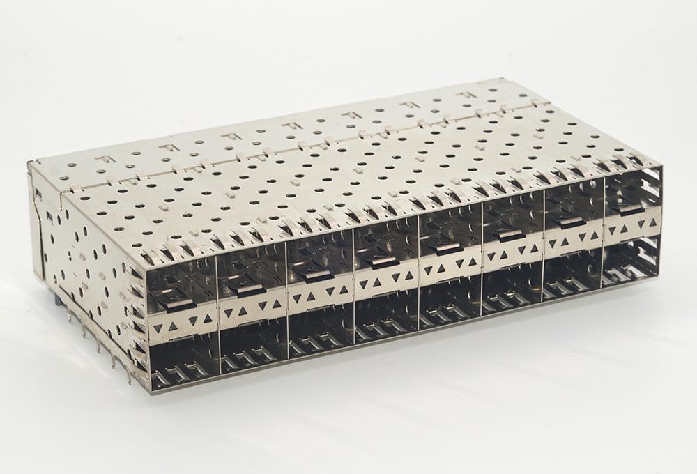 SFP 2X8 压接脚 带导光体