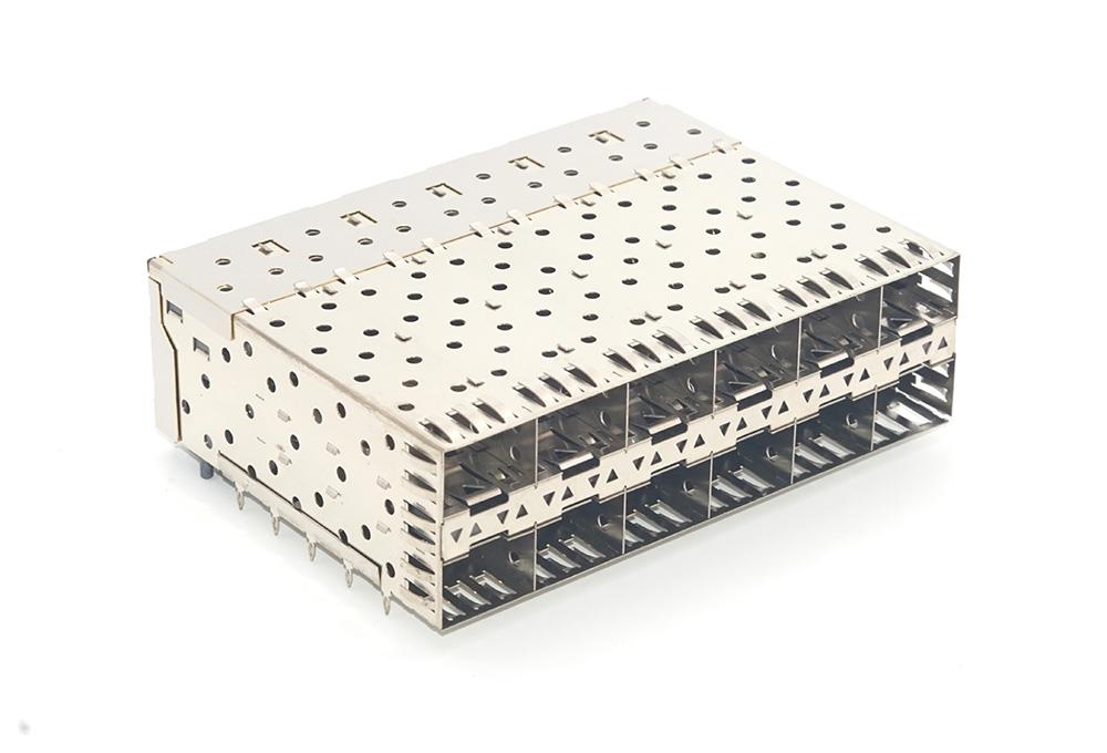 SFP+ 2X6 压接脚 带导光体